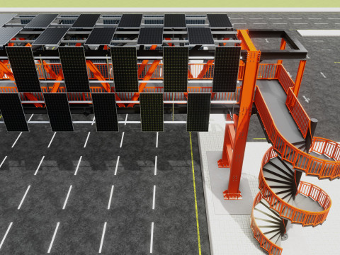 Solar Pedestrian Overpass 3D Model