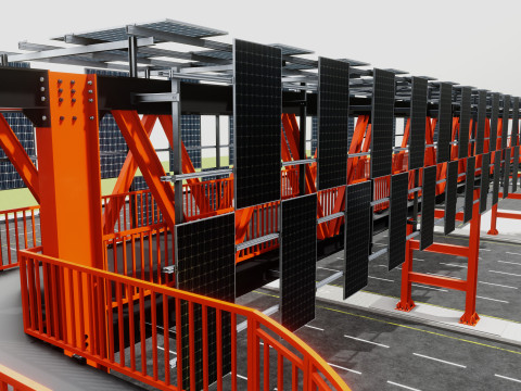 Solar Pedestrian Overpass 3D Model