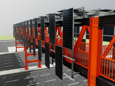Solar Pedestrian Overpass 3D Model