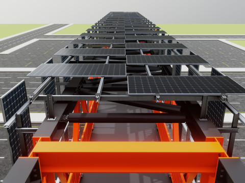 Solar Pedestrian Overpass 3D Model