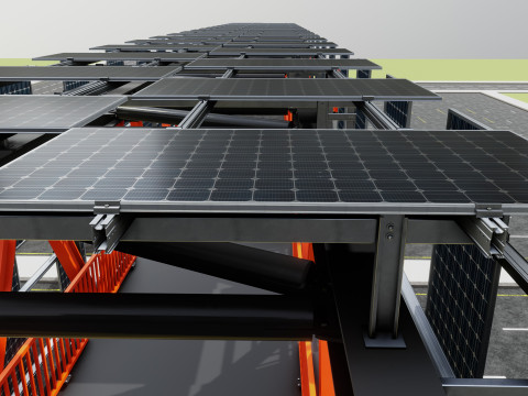Solar Pedestrian Overpass 3D Model