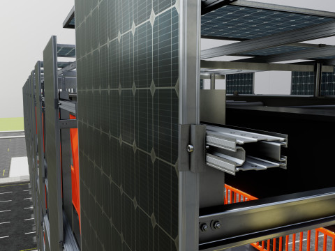 Solar Pedestrian Overpass 3D Model
