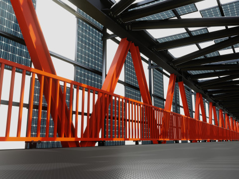 Solar Pedestrian Overpass 3D Model