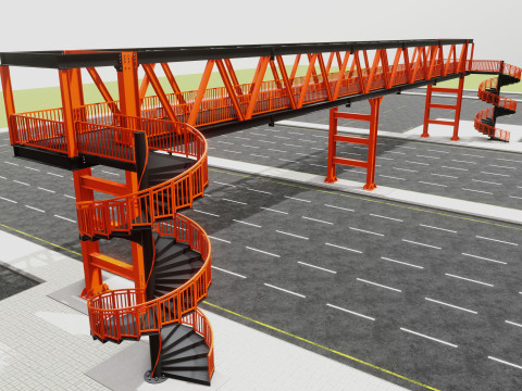 Solar Pedestrian Overpass 3D Model
