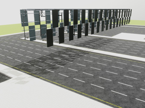 Solar Pedestrian Overpass 3D Model