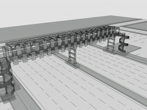 Solar Pedestrian Overpass 3D Model