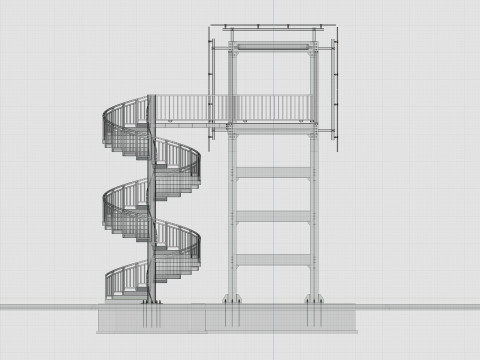 Solar Pedestrian Overpass 3D Model