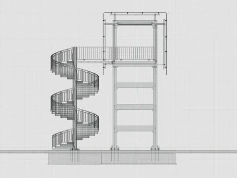 Solar Pedestrian Overpass 3D Model