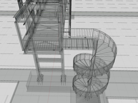 Solar Pedestrian Overpass 3D Model