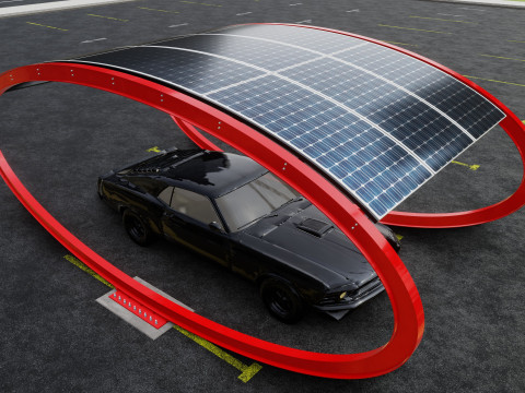 ELLIPSE TYPE SOLAR CARPORT TYPE-1 3Dモデル