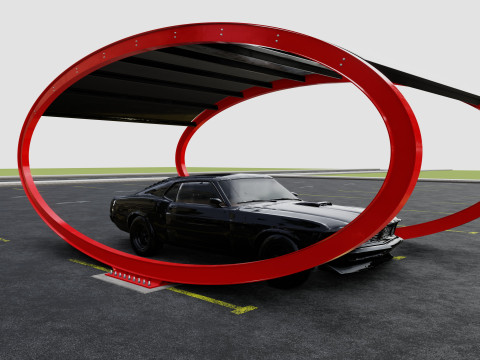 ELLIPSE TYPE SOLAR CARPORT TYPE-1 Modello 3D