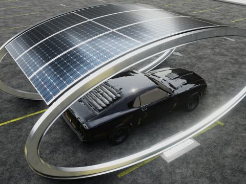 ELLIPSE TYPE SOLAR CARPORT TYPE-1 Modello 3D