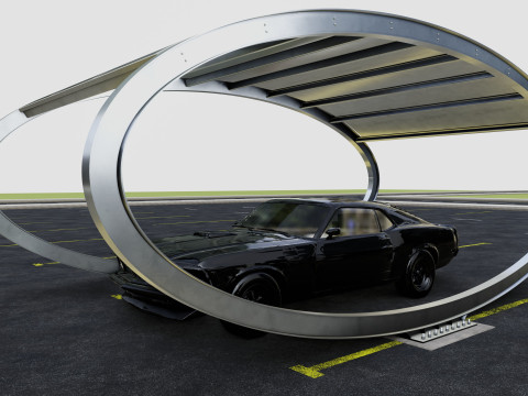 ELLIPSE TYPE SOLAR CARPORT TYPE-1 Modello 3D