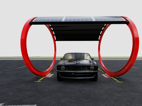 ELLIPSE TYPE SOLAR CARPORT TYPE-1 Modello 3D