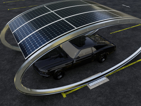 ELLIPSE TYPE SOLAR CARPORT TYPE-1 Modello 3D