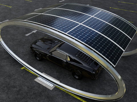 ELLIPSE TYPE SOLAR CARPORT TYPE-1 Modello 3D