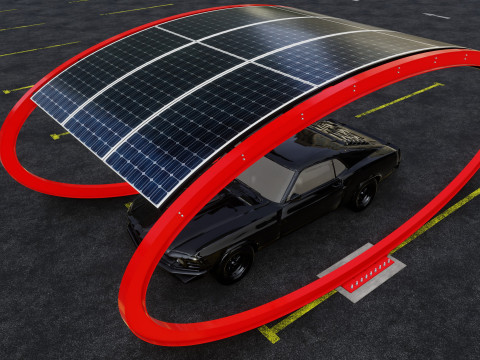 ELLIPSE TYPE SOLAR CARPORT TYPE-1 Modello 3D