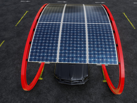 ELLIPSE TYPE SOLAR CARPORT TYPE-1 Modello 3D