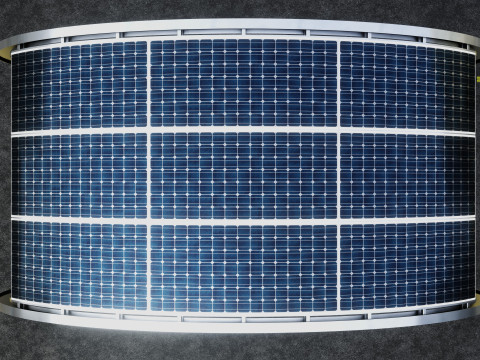 ELLIPSE TYPE SOLAR CARPORT TYPE-1 Modello 3D