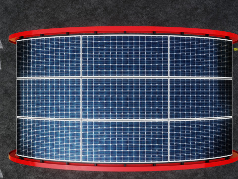 ELLIPSE TYPE SOLAR CARPORT TYPE-1 Modello 3D