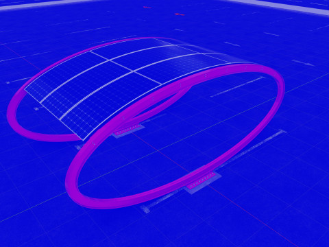 ELLIPSE TYPE SOLAR CARPORT TYPE-1 Modello 3D