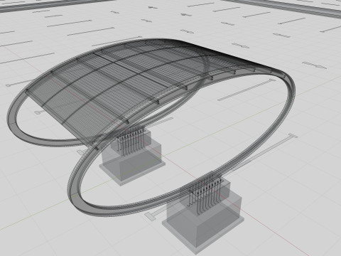 ELLIPSE TYPE SOLAR CARPORT TYPE-1 Modello 3D