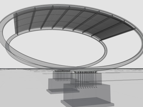 ELLIPSE TYPE SOLAR CARPORT TYPE-1 Modello 3D