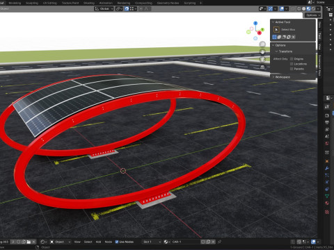 ELLIPSE TYPE SOLAR CARPORT TYPE-1 Modello 3D