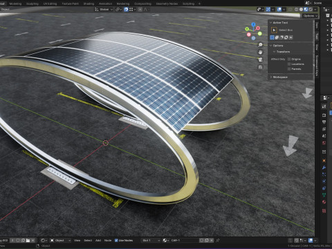 ELLIPSE TYPE SOLAR CARPORT TYPE-1 Modello 3D