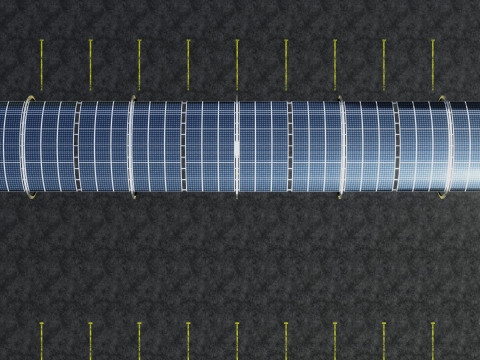 ELLIPSE TYPE SOLAR CARPORT TYPE-1 10 Cars Model 3D