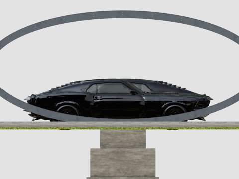 ELLIPSE TYPE SOLAR CARPORT TYPE-1 10 Cars Model 3D