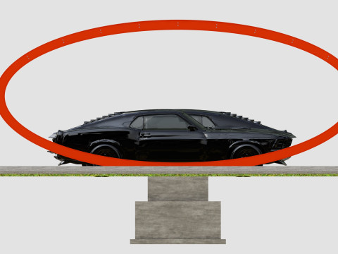 ELLIPSE TYPE SOLAR CARPORT TYPE-1 10 Cars Model 3D