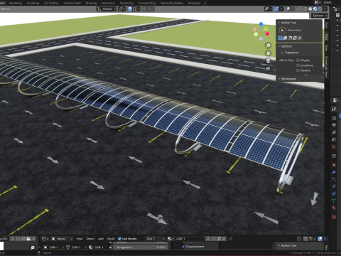 ELLIPSE TYPE SOLAR CARPORT TYPE-1 10 Cars Model 3D