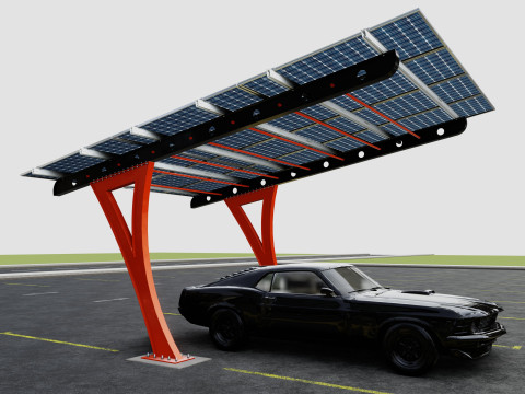 L TYPE SOLAR CARPORT TYPE-2 3D Model