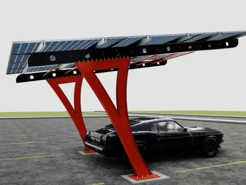 L TYPE SOLAR CARPORT TYPE-2 3D Model