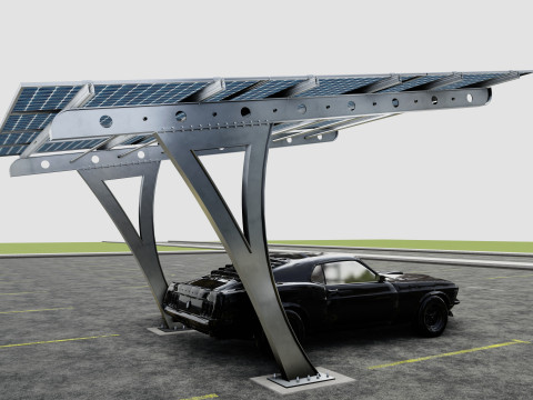 L TYPE SOLAR CARPORT TYPE-2 3D Model