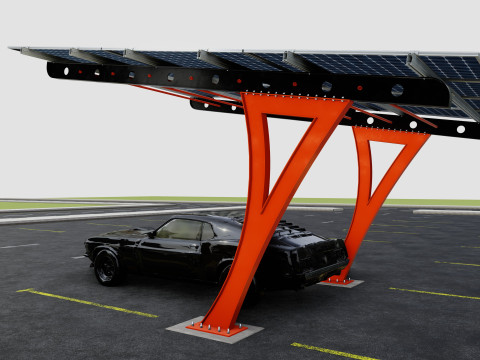 L TYPE SOLAR CARPORT TYPE-2 3D Model