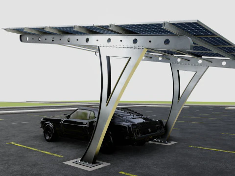 L TYPE SOLAR CARPORT TYPE-2 3D Model