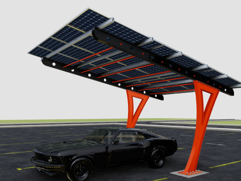 L TYPE SOLAR CARPORT TYPE-2 3D Model