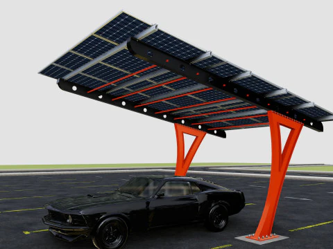 L TYPE SOLAR CARPORT TYPE-2 3D Model