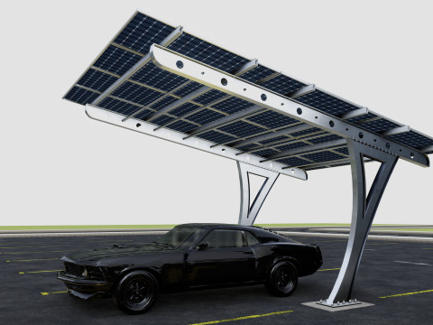 L TYPE SOLAR CARPORT TYPE-2 3D Model