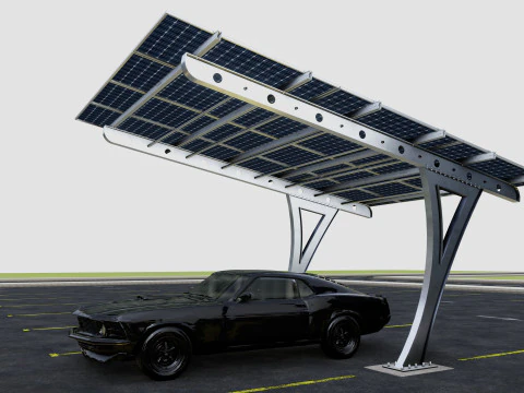 L TYPE SOLAR CARPORT TYPE-2 3D Model
