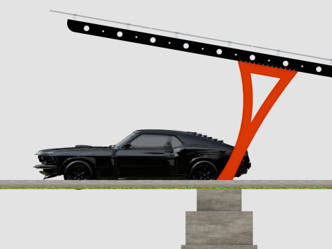 L TYPE SOLAR CARPORT TYPE-2 3D Model