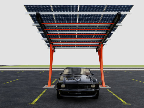L TYPE SOLAR CARPORT TYPE-2 3D Model