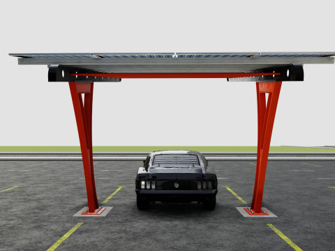L TYPE SOLAR CARPORT TYPE-2 3D Model