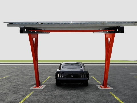 L TYPE SOLAR CARPORT TYPE-2 3D Model