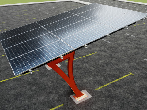 L TYPE SOLAR CARPORT TYPE-2 3D Model
