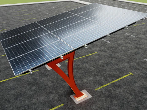 L TYPE SOLAR CARPORT TYPE-2 3D Model