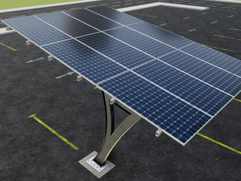 L TYPE SOLAR CARPORT TYPE-2 3D Model