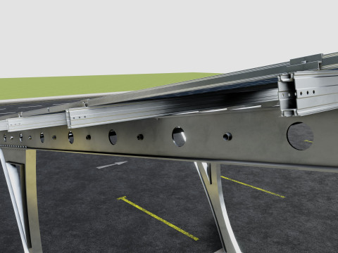 L TYPE SOLAR CARPORT TYPE-2 3D Model